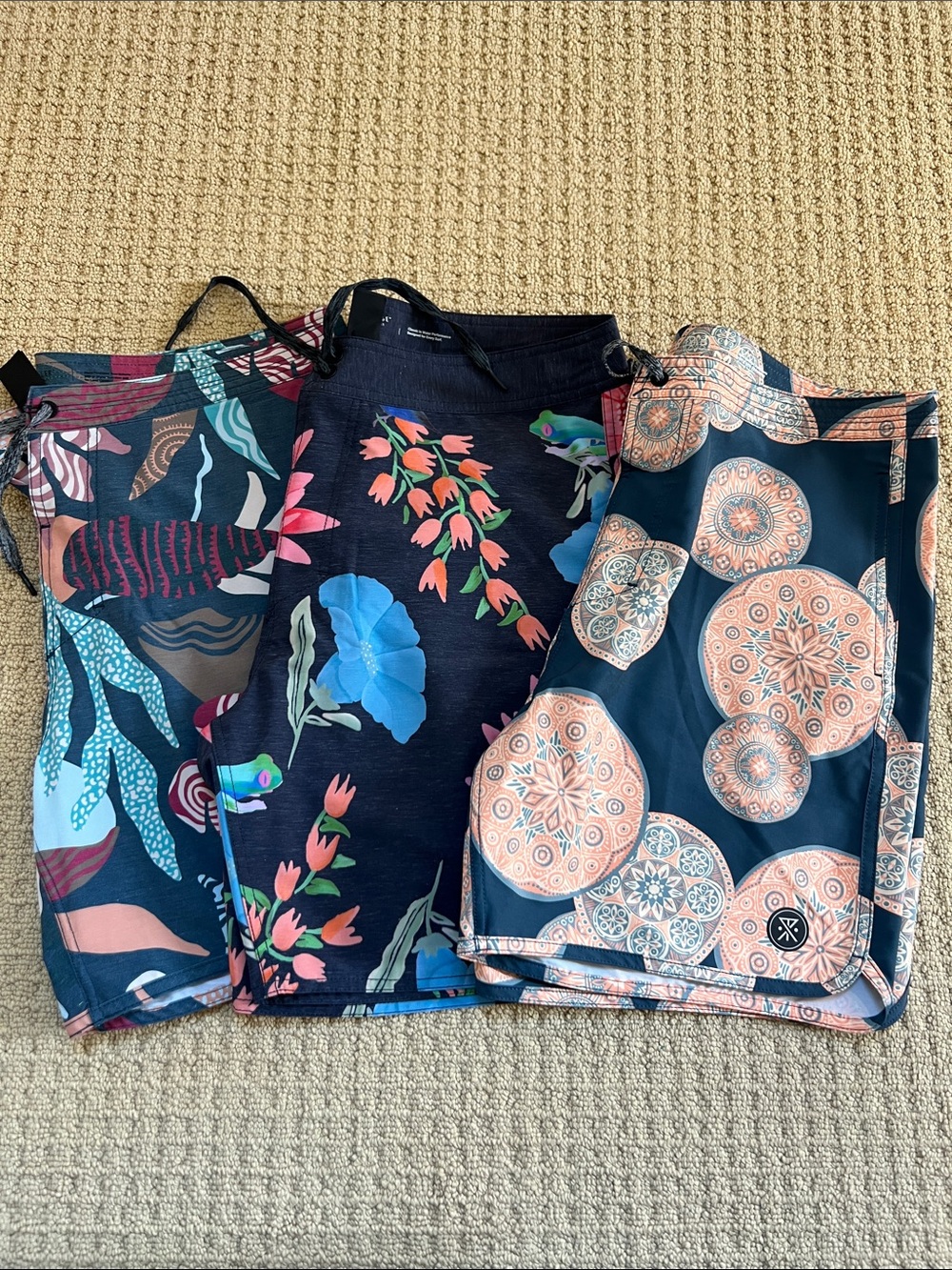 Roark Men's Bundle of 3 Multi Floral & Medallion Board Shorts